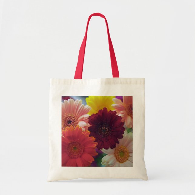 Gerbera Daisy Flowers Art Tote bags Tygkasse (Framsidan)
