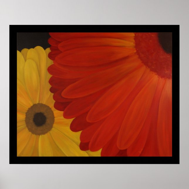 Gerbera Daisy från Original Oil på Canvas Poster (Framsidan)