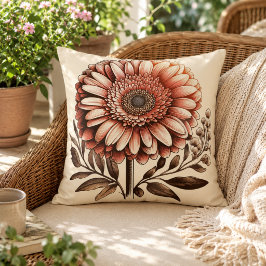 Gerbera Daisy Kudd för Trädgårdsinspirerad Komfort Kudde