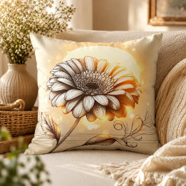 Gerbera Daisy Kudd för Trädgårdsinspirerad Komfort Kudde