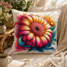 Gerbera Daisy Kudd för Trädgårdsinspirerad Komfort Kudde