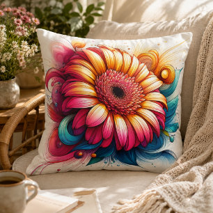 Gerbera Daisy Kudd för Trädgårdsinspirerad Komfort Kudde