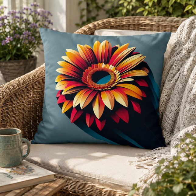 Gerbera Daisy-kudde för trädgårdsinspirerad komfor Kudde (Gerbera Daisy Pillow for Garden-Inspired Comfort)