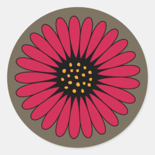 Gerbera Daisy Kuvert Wedding Stickers Runt Klistermärke