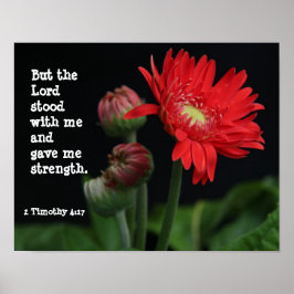 Gerbera Daisy med klocka (Timothy 4:17) Poster