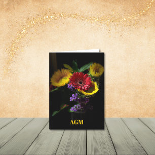 Gerbera Daisy med Lila blommor Note Card Tack Kort