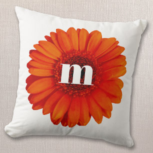 Gerbera Daisy Monogram Initial Kudde
