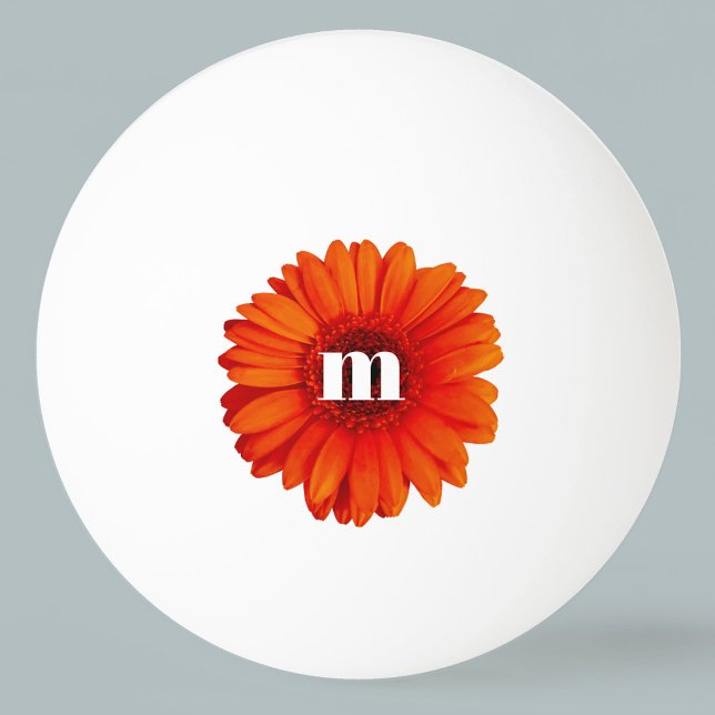 Gerbera Daisy Monogram Initial Pingisboll (Skapare uppladdad)