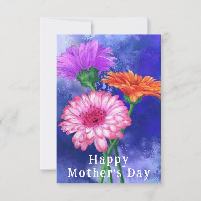 Gerbera Daisy Mors dag Card Kort (Framsida)