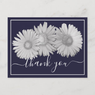 Gerbera Daisy Navy Bakgrund Tack Vykort