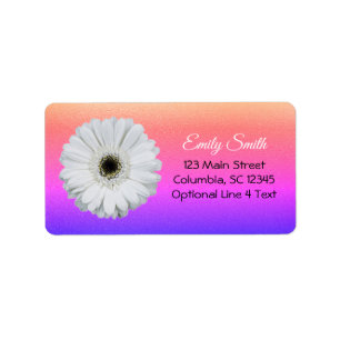 Gerbera Daisy om Ombre Rainbow Glitter Bokskylt Adressetikett