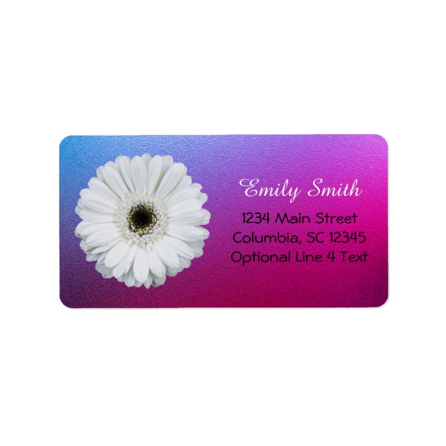 Gerbera Daisy on Ombre Metallic | RETURADRESS Adressetikett (Framsidan)