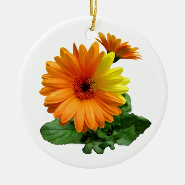 GERBERA DAISY-ORNAMENTS JULGRANSPRYDNAD KERAMIK (Framsidan)