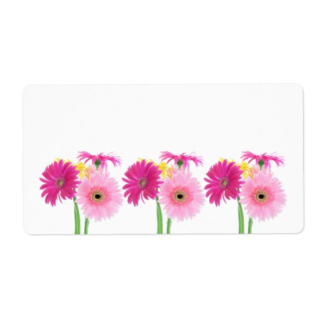 Gerbera Daisy Piink Flowers Fraktsedel (Framsidan)