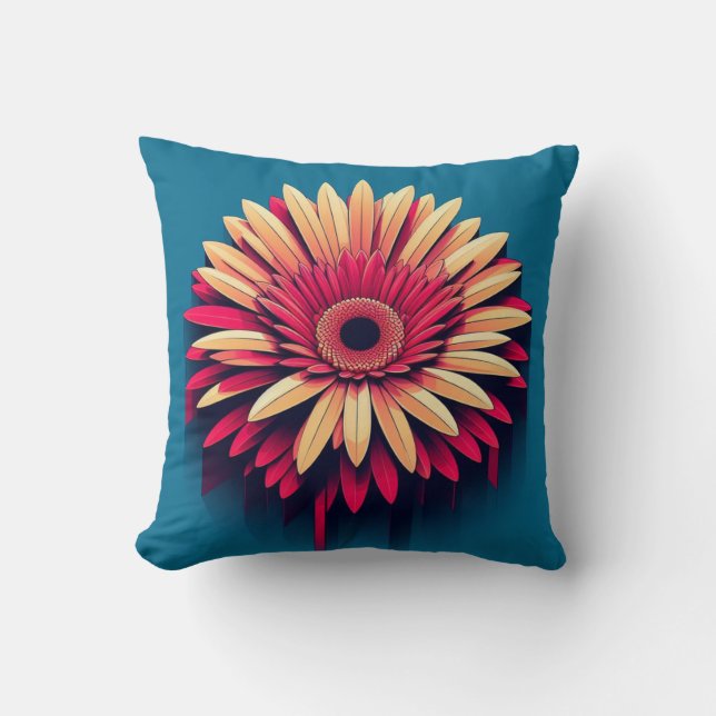 Gerbera Daisy Pillow for Garden-Inspired Comfort Kudde (Framsida)
