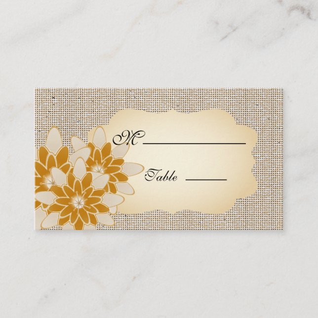 Gerbera Daisy Place Card for Tillfälle Bröllop Placeringskort (Framsida)