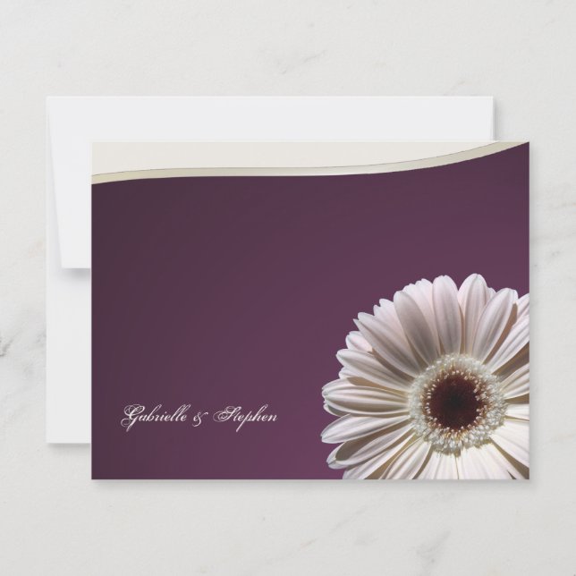 Gerbera Daisy/Plum Finare Inbjudningar (Framsida)