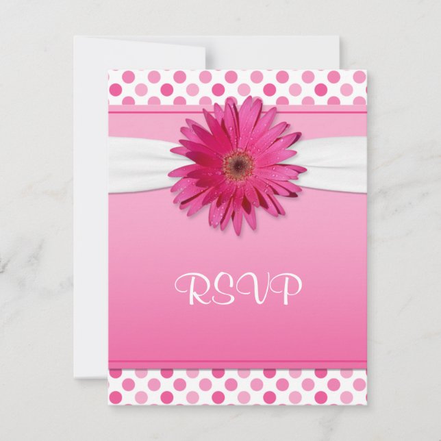 Gerbera Daisy Polka Dot Bat mitzvah svarskort OSA Kort (Framsida)