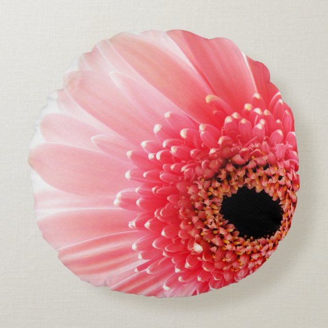Gerbera Daisy Rund Kudde (Framsidan)