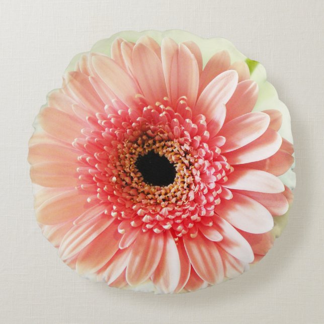 Gerbera Daisy Rund Kudde (Framsidan)