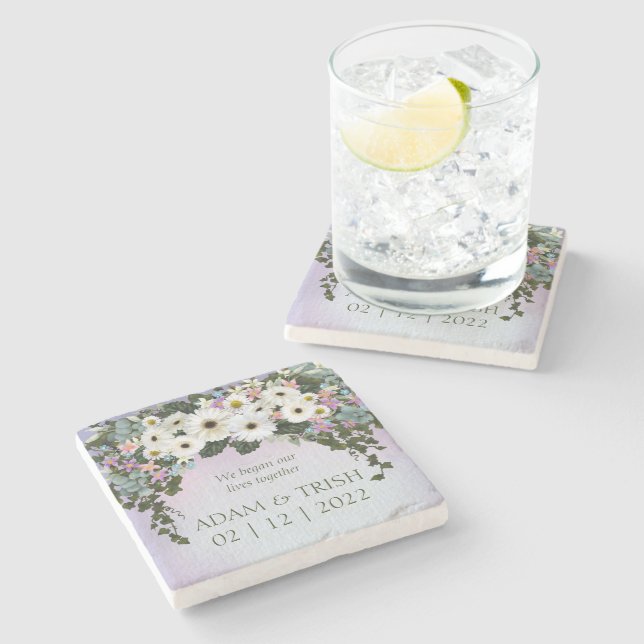 Gerbera Daisys Swag Stenunderlägg (Sidan)