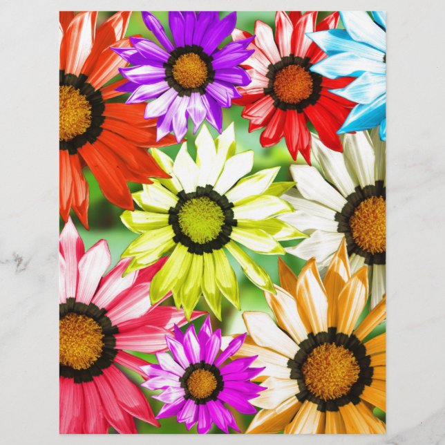 Gerbera färglös blommigt (Framsida)