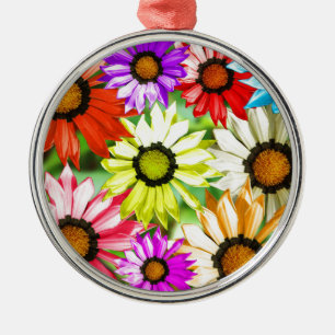 Gerbera färgrik blomma blom- julgransprydnad metall