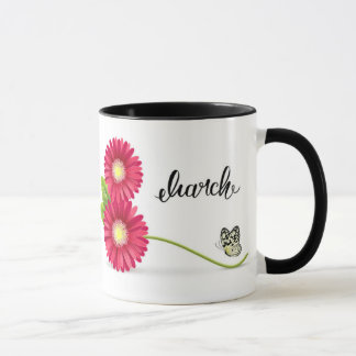 Gerbera Flowers och Butterfly Mugg