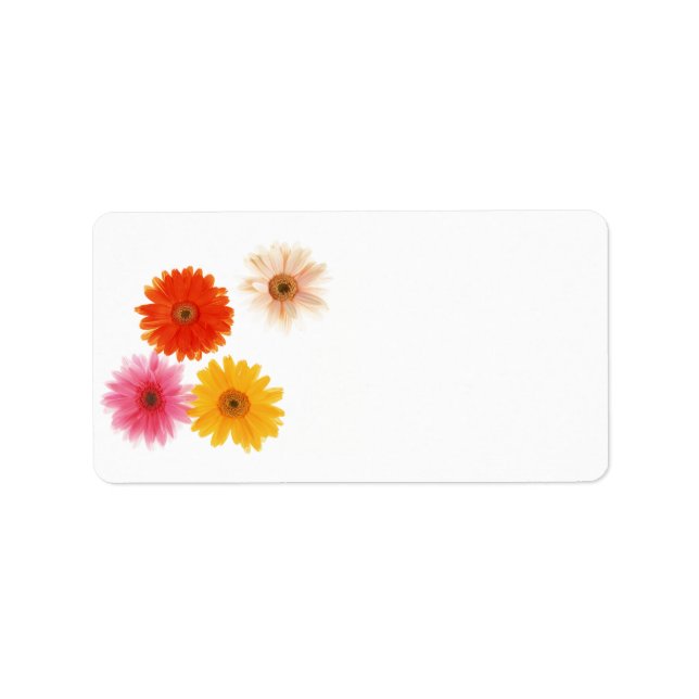 Gerbera Flowers Skriv ut Blommigten Flytande blomm Adressetikett (Framsidan)