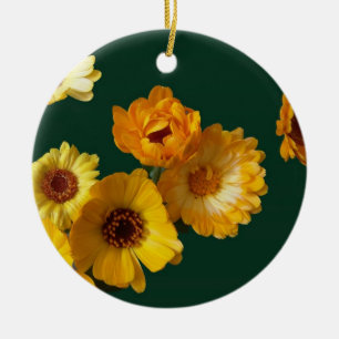 Gerbera hälsning julgransprydnad keramik