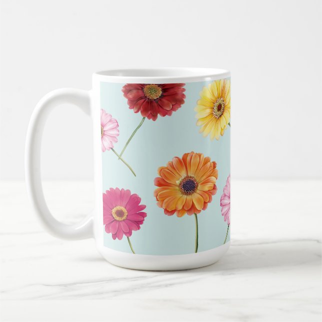 Gerbera,pink,red,orange,yellow  kaffemugg (Vänster)