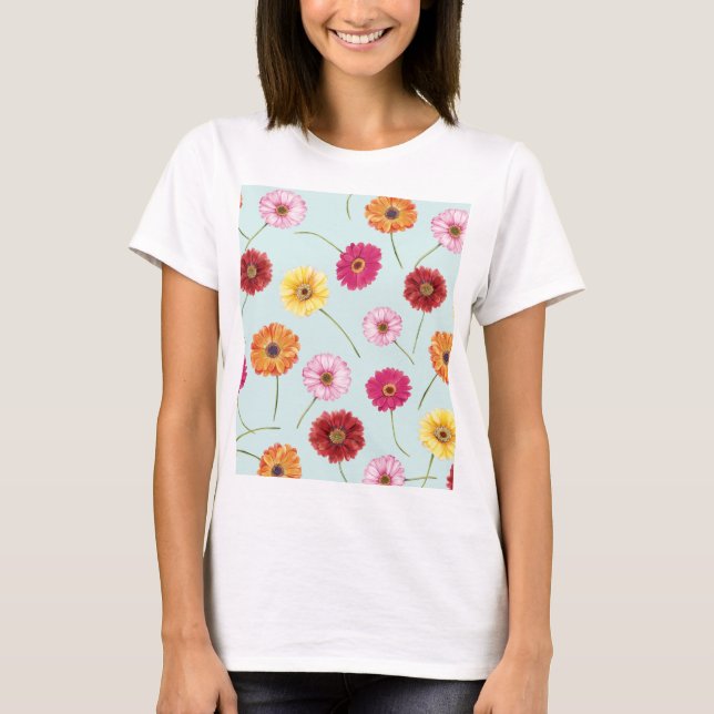 Gerbera,pink,red,orange,yellow  t shirt (Framsida)