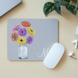 Gerbera Tusenskönas Monogram i Murbrukskruk för he Musmatta