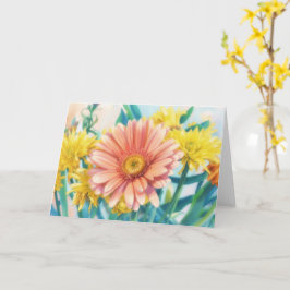 Gerbera Tusenskönor Blommig Konst Brevkort Kort