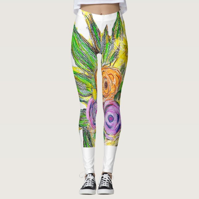 Gerbera Tusenskönor Leggings (Framsida)