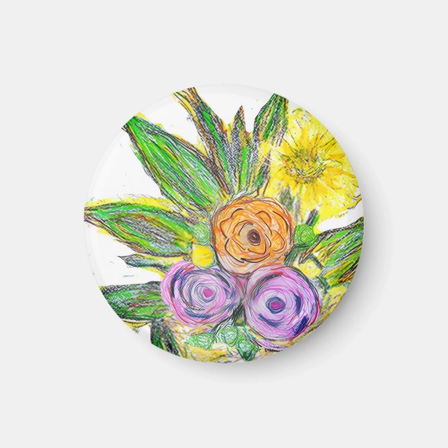 Gerbera Tusenskönor Magnet (Framsidan)