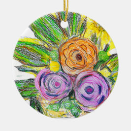 Gerberas Daisy Julgransprydnad Keramik