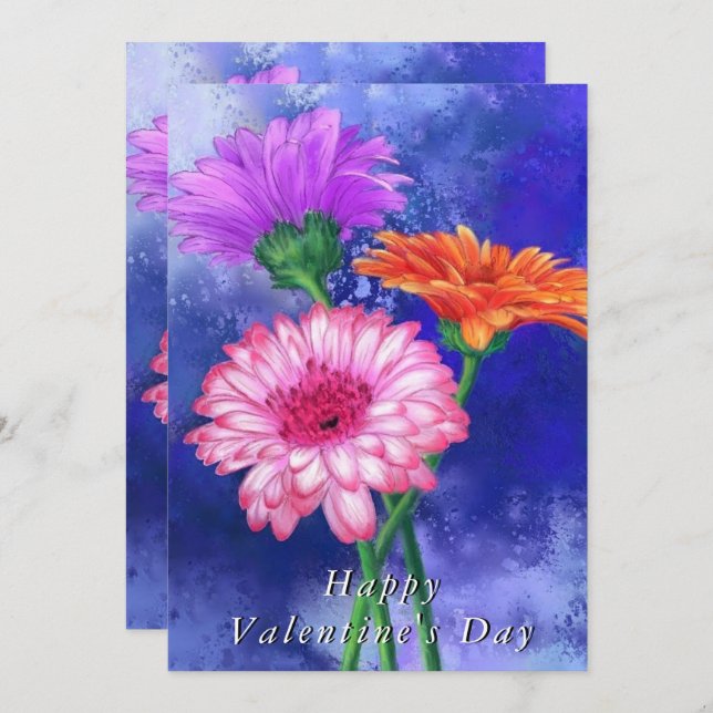 Gerberas Valentines dagskort (Fram/baksida)