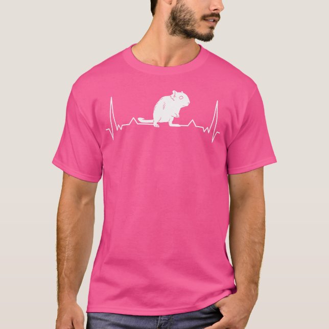 Gerbil Heartslag Degu T Shirt (Framsida)
