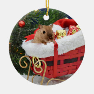 Gerbil jul julgransprydnad keramik