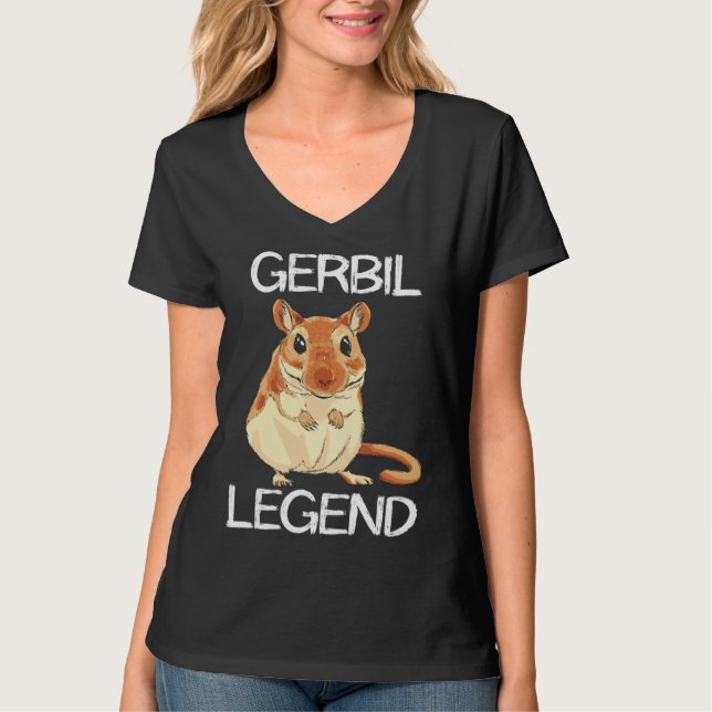 Gerbil Legend Desert Animal  Rodent Rat Gerbil Own T Shirt (Framsida)