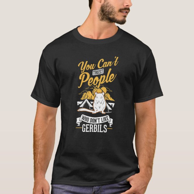 Gerbil Mongolian Tävla Råtta T Shirt (Framsida)