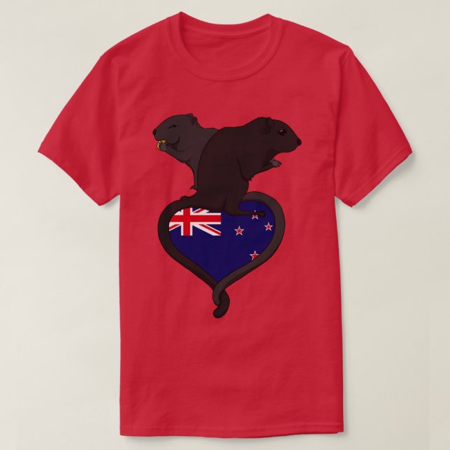 Gerbil New Zealand mörk T Shirt (Design framsida)