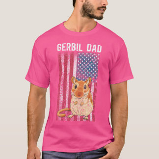 Gerbil Pappa Us Flagga Gerbil Älskare Gerbil Boy G T Shirt