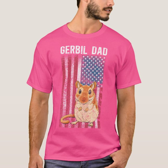 Gerbil Pappa Us Flagga Gerbil Älskare Gerbil Boy G T Shirt (Framsida)