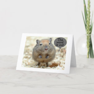 GERBIL SÄGER ATT ORD ÄR UT-GRUPPEN BIRTHDAY KORT