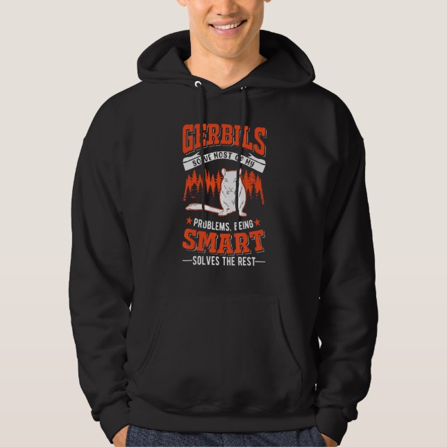 Gerbils löser de flesta av mina problem Gerbil Hoodie (Framsida)
