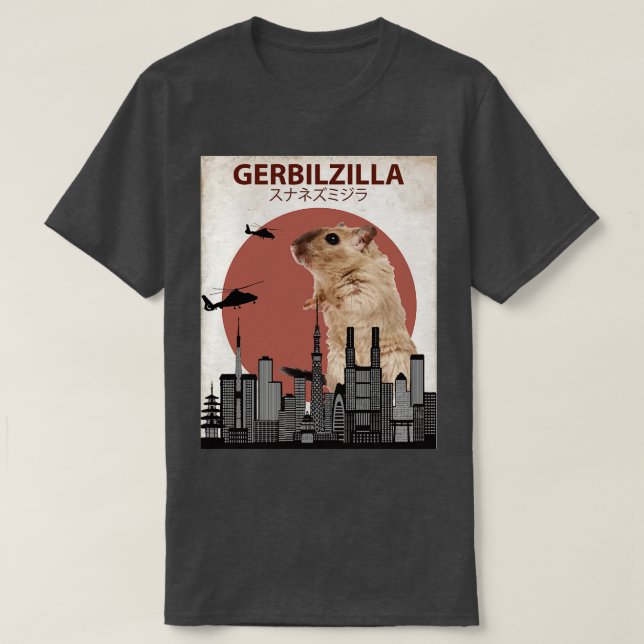 Gerbilzilla Giant Gerbil Monster T Shirt (Design framsida)