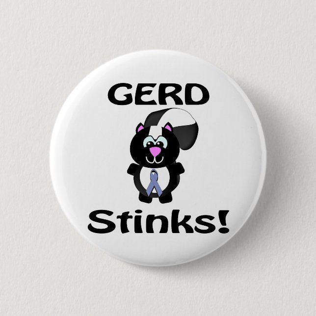 GERD Stinks Skunk Awareness Design Knapp (Framsida)