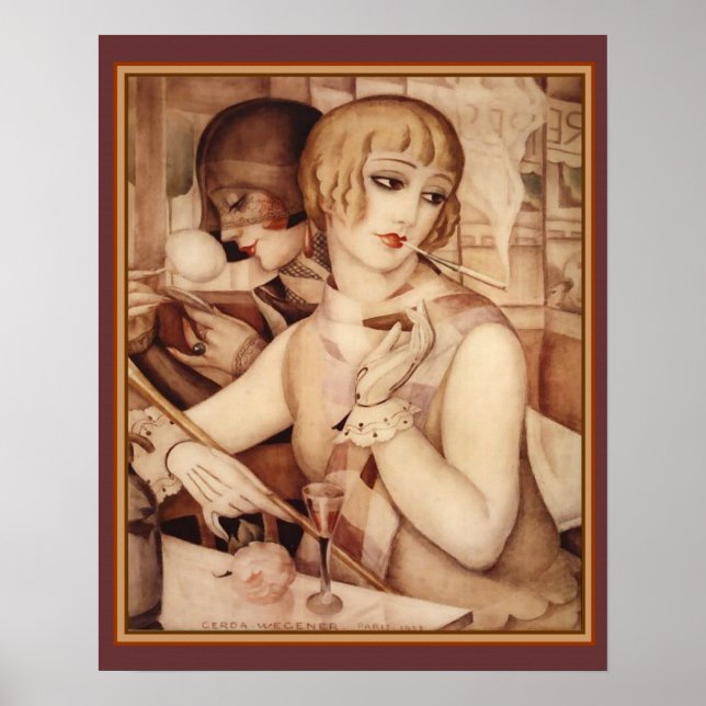 Gerda & Lili #1 Art Deco Skriv ut 16 x 20 Poster (Framsidan)